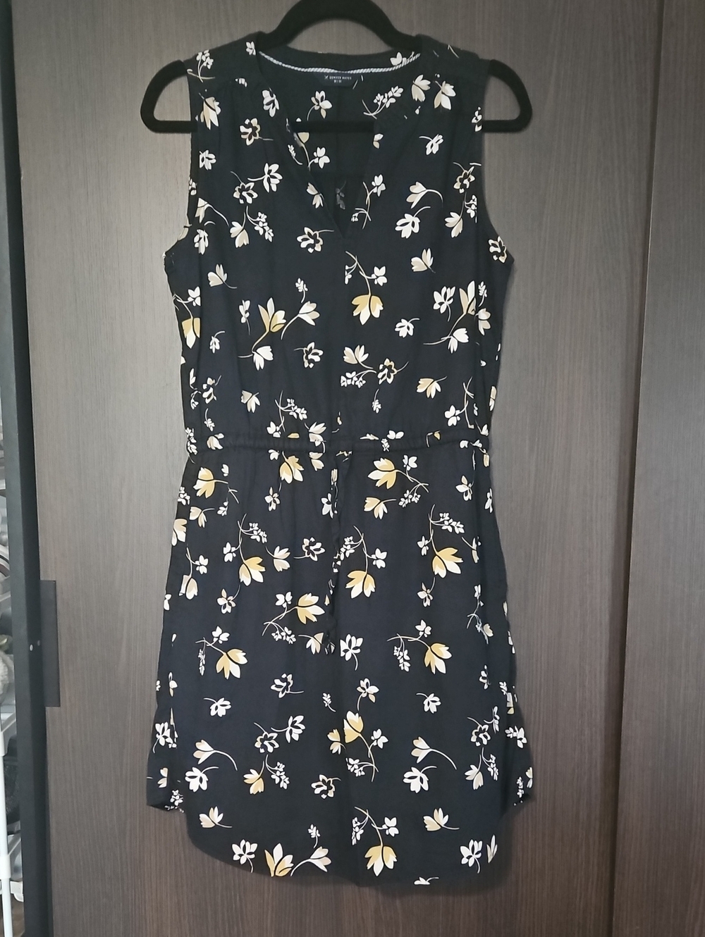 Denver Hayes Black Floral Dress with Yellow & White Accents